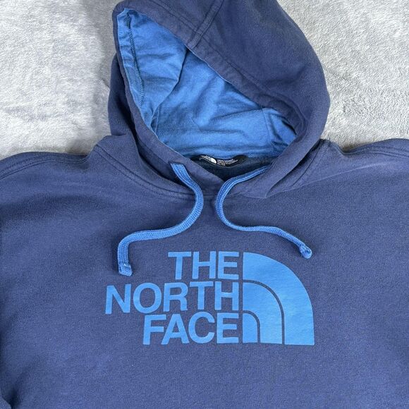 The North Face Hoodie Sweatshirt Mens XL Navy Blue Half Dome Pullover Logo TNF - Picture 1 of 9